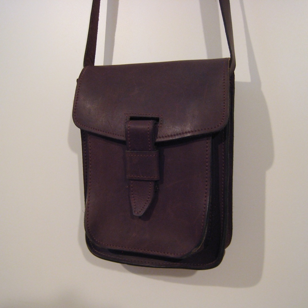 Handcrafted Brown Leather World Traveler Crossbody